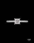 Full Pavé Princess Cut Diamond Ring - Helios Fine Jewelry Limited