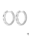 Bezel Set Emerald Cut Lab Grown Diamond Hoops