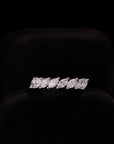 Marquise Shape Half Diamond Eternity Ring-Helios Fine Jewelry