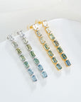 Aqua Toned Sapphire Earrings-Helios Fine Jewelry