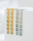 Aqua Toned Sapphire Earrings-Helios Fine Jewelry