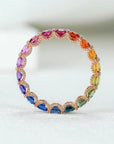 Rainbow Sapphires Eternity Ring-Helios Fine Jewelry