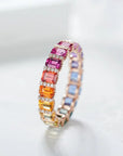 Rainbow Sapphires Eternity Ring-Helios Fine Jewelry